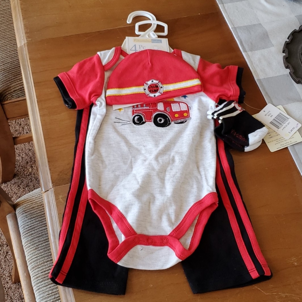 4 piece little firefighter set